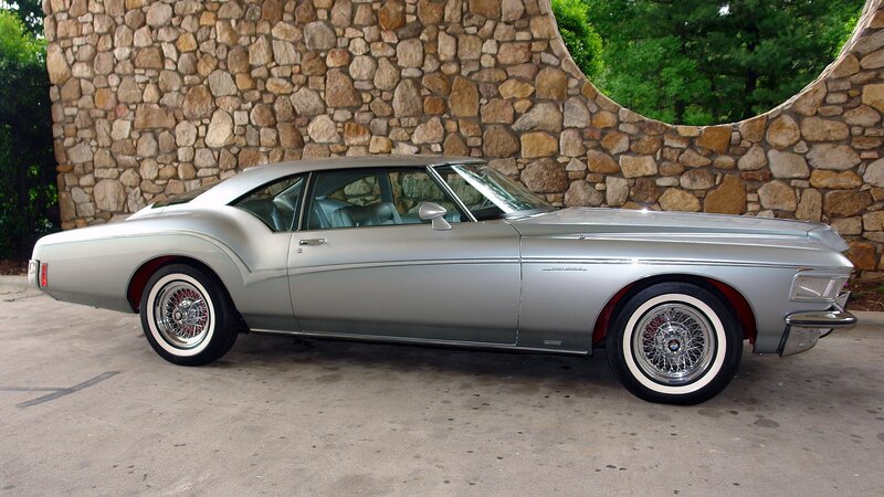 Silver Classic Car — Calm, Afternoon, Photograph, Stone Wall