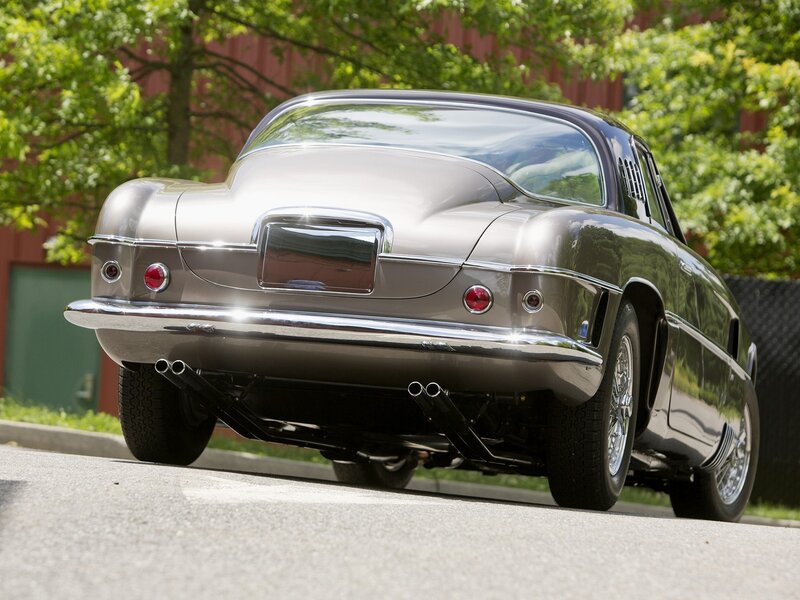 Silver Classic Car — Calm, Afternoon, Photograph, Trees, Road, Building