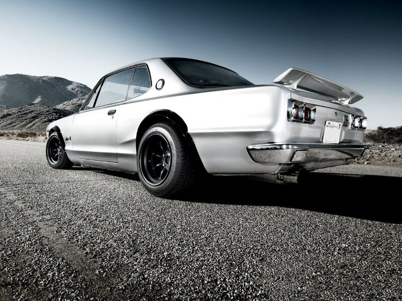 Silver Classic Car — Dramatic, Afternoon, Photograph, Road