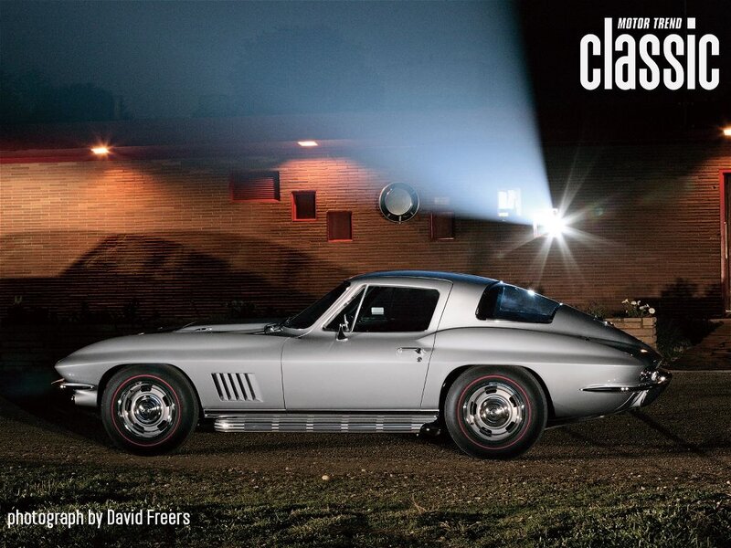 Silver Classic Car — Dramatic, Night