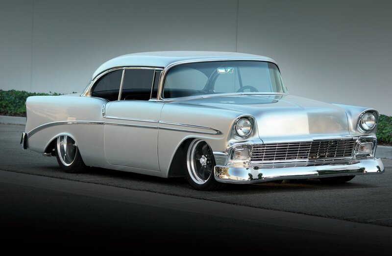 Silver Classic Car — Dramatic, Photograph, Road