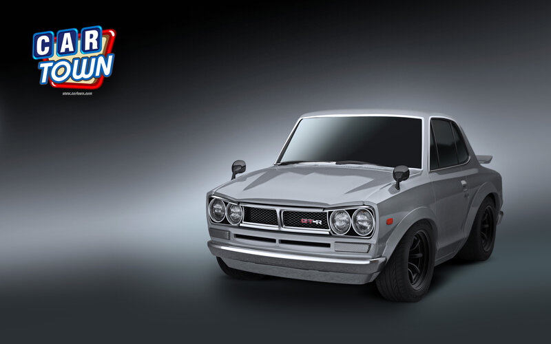 Silver Classic Car — Gray, Dramatic, Digital Art, Logo