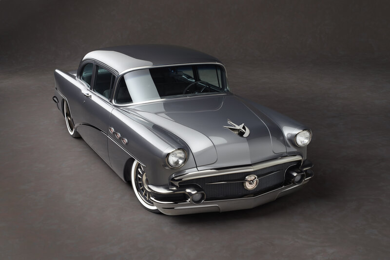 Silver Classic Car — Gray, Dramatic, Photograph, Headlights