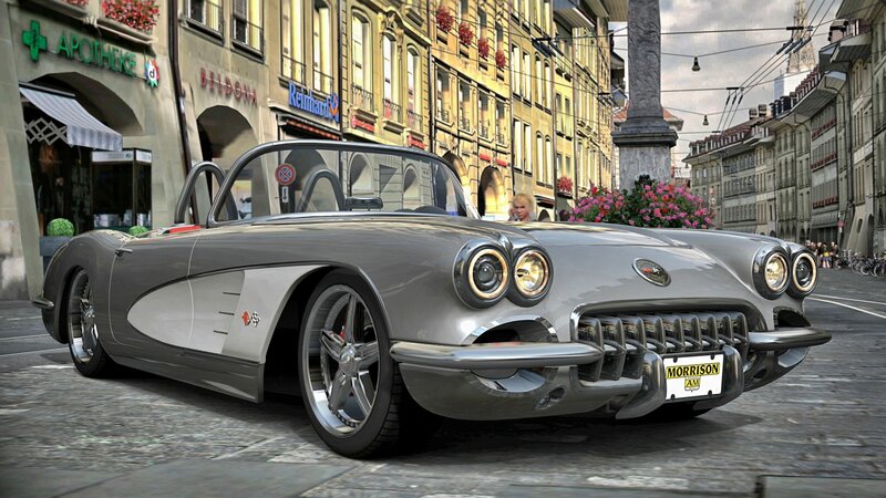 Silver Classic Car — Gray, Urban