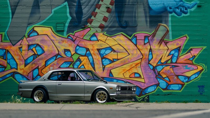 Silver Classic Car — Green, Urban
