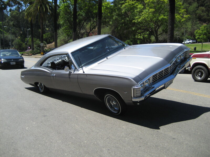 Silver classic car on a sunny day