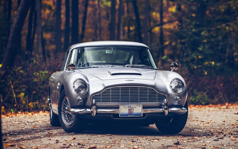 Silver Classic Car — Serene, Autumn, Photograph, Forest
