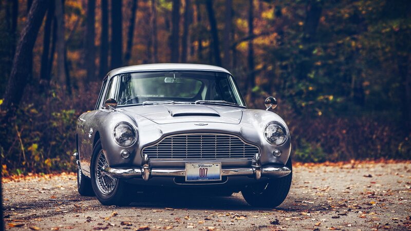 Silver Classic Car — Serene, Autumn, Photograph, Trees