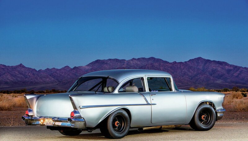 Silver Classic Car — Serene, Sunset