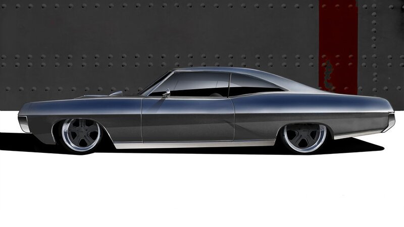 silver classic car side view