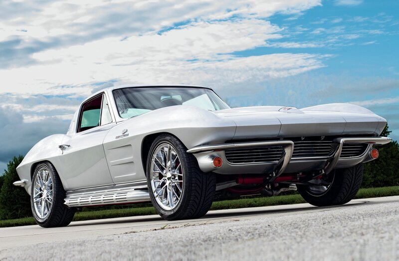 Silver Classic Car — White, Dramatic, Afternoon