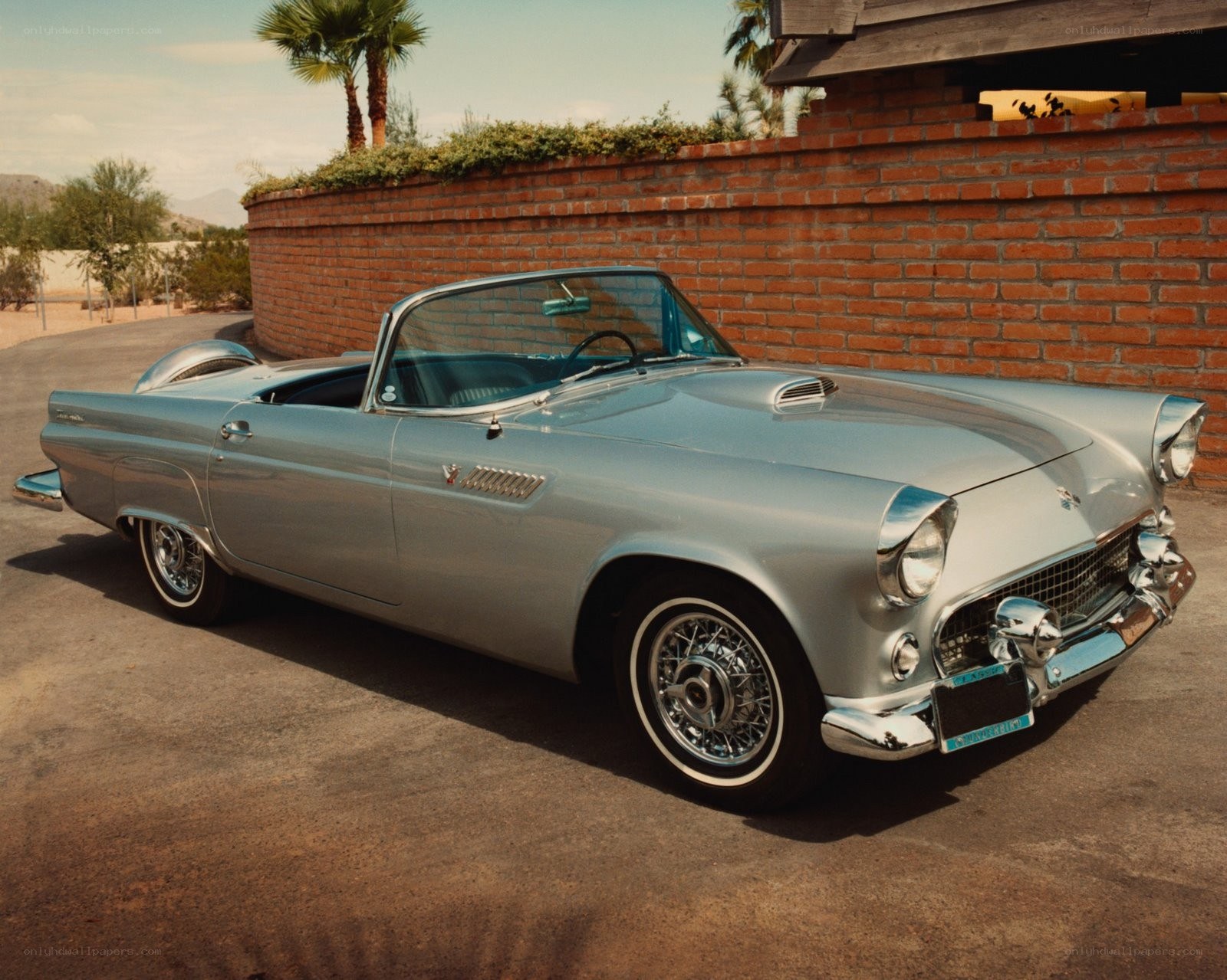 Silver classic convertible car