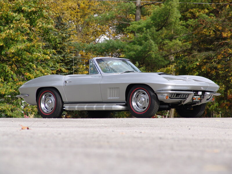 Silver classic Corvette convertible