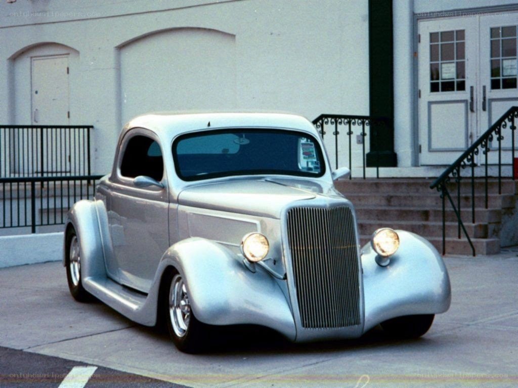 silver classic hot rod car