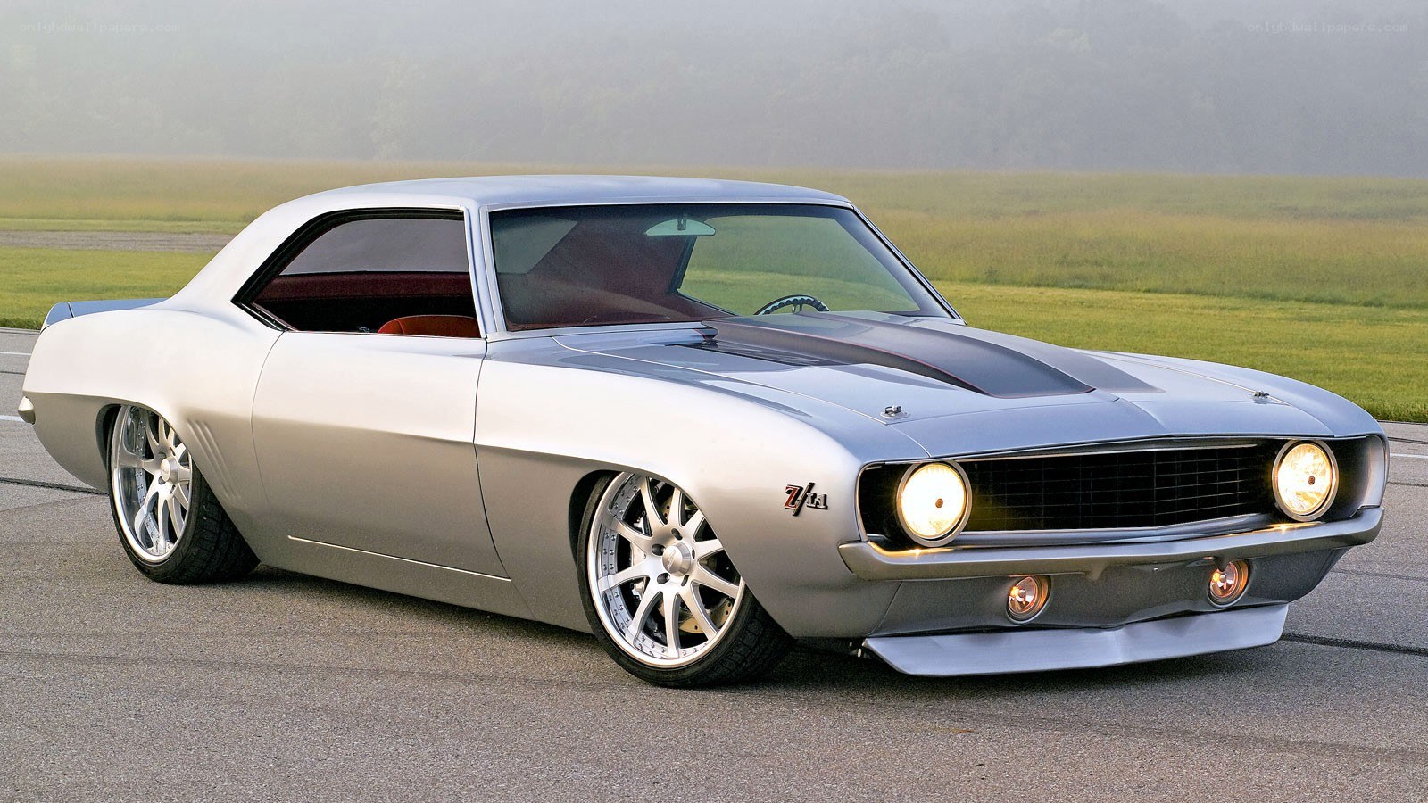 silver classic muscle car