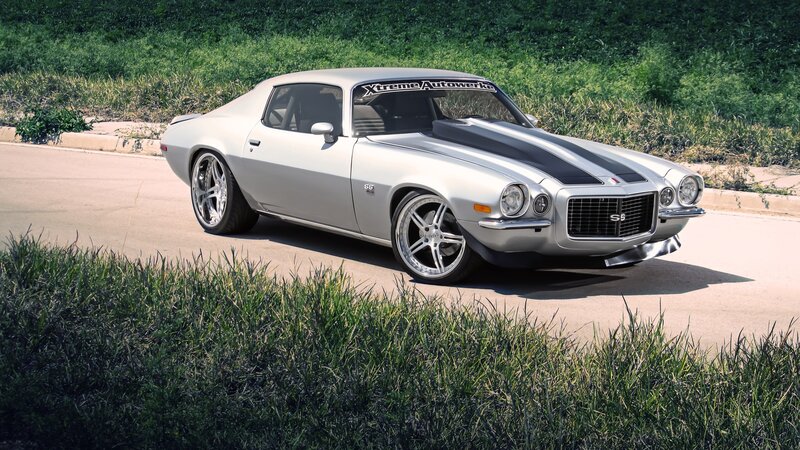 silver classic muscle car