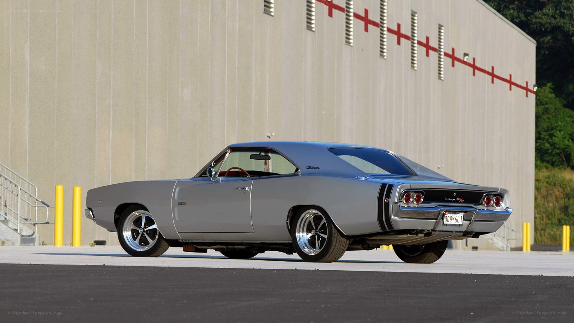 silver classic muscle car