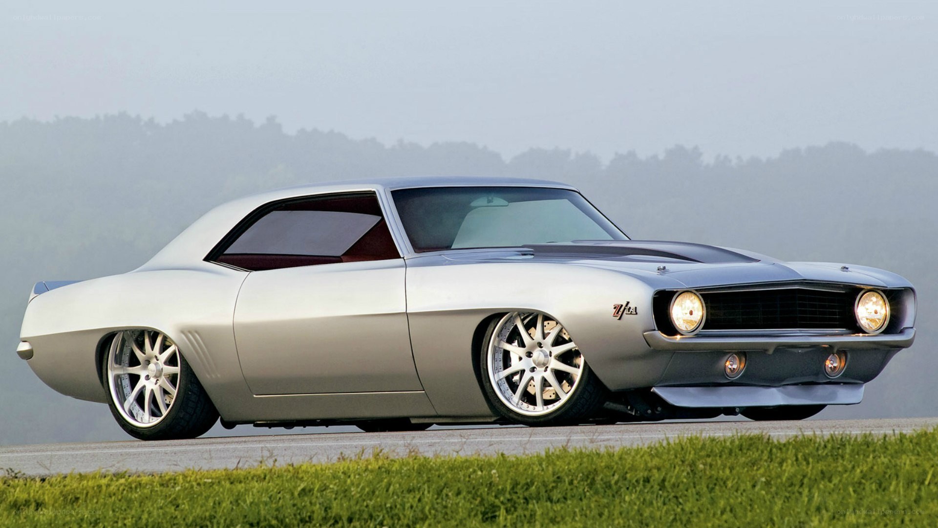 silver classic muscle car