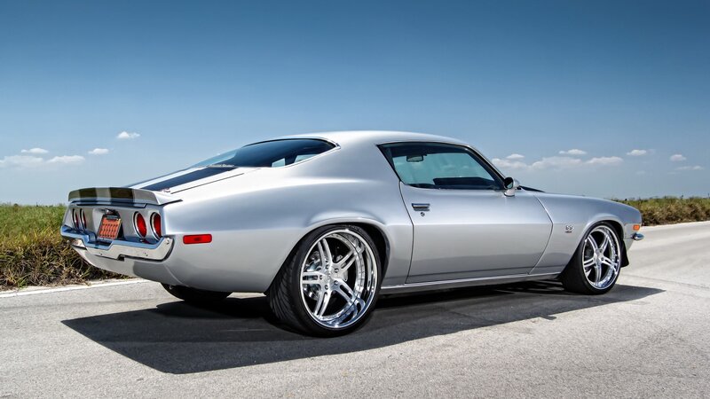 silver classic muscle car