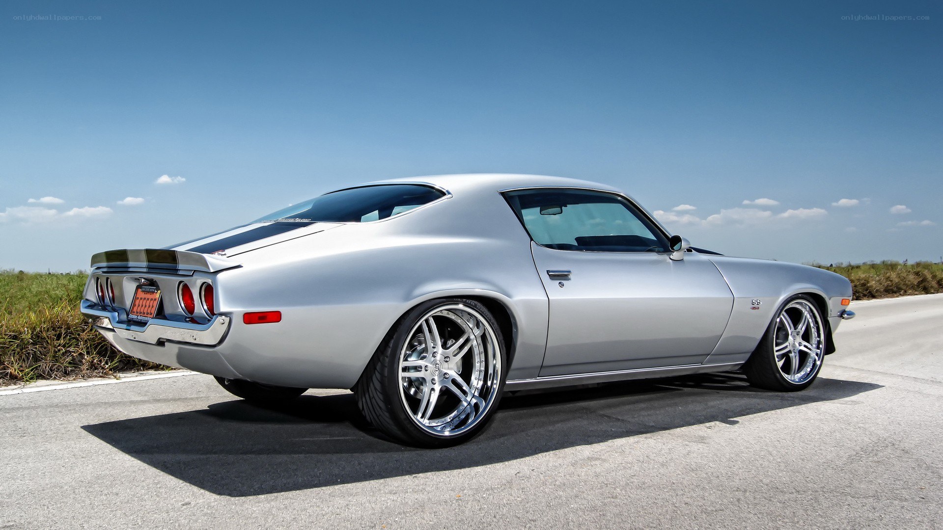 silver classic muscle car