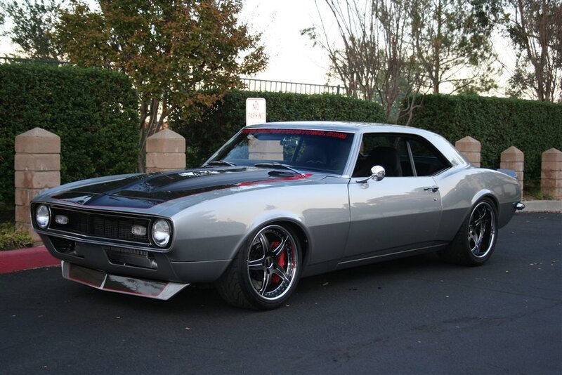 Silver Classic Muscle Car — Calm, Sunset