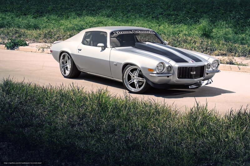 Silver Classic Muscle Car — Dramatic, Afternoon, Photograph