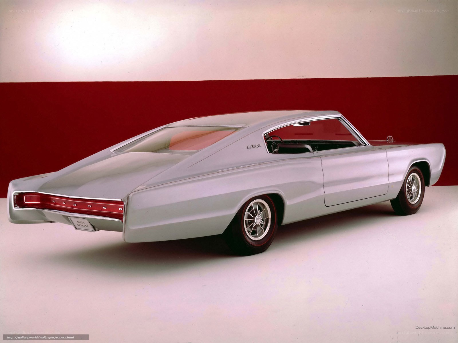Silver classic muscle car