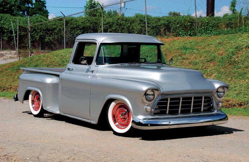 Silver Classic Pickup Truck — Calm, Afternoon, Photograph, Grille