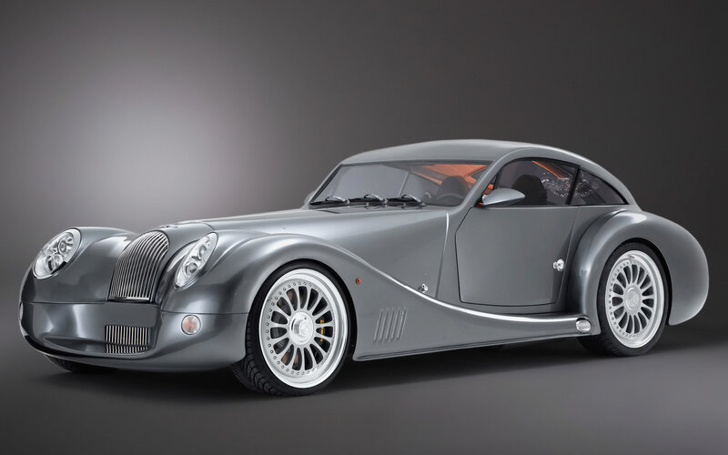 Silver classic sports car