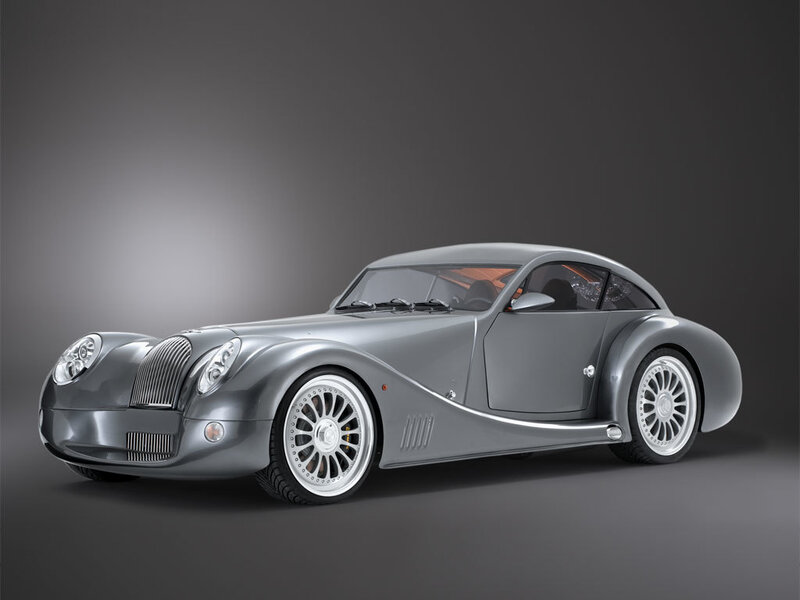 Silver classic sports car