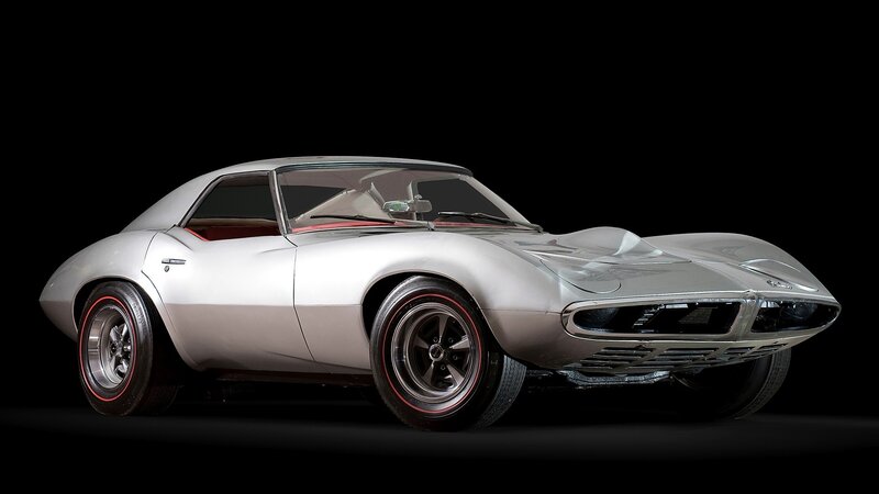 Silver classic sports car