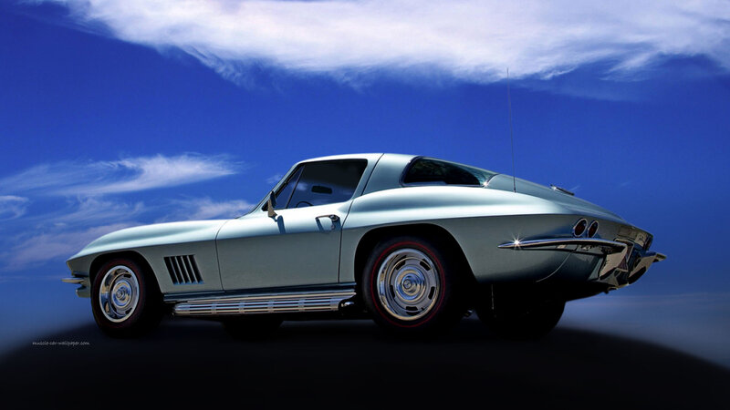 Silver Classic Sports Car — Blue