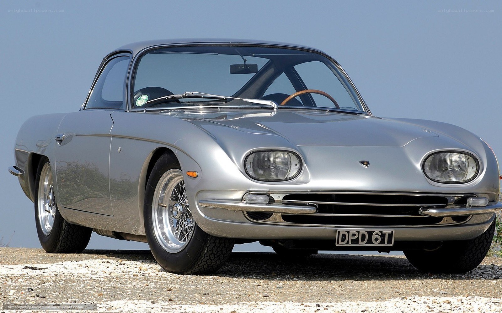 Silver classic sports car