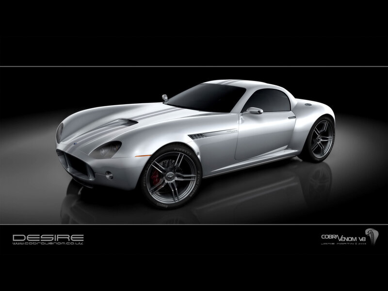 Silver Cobra Venom V8 sports car