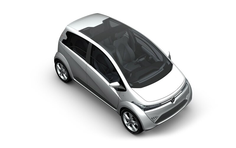 Silver Compact Car — Neutral, 3d Render, Windows