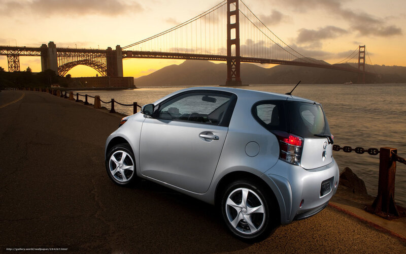 Silver Compact Car — Serene, Sunset