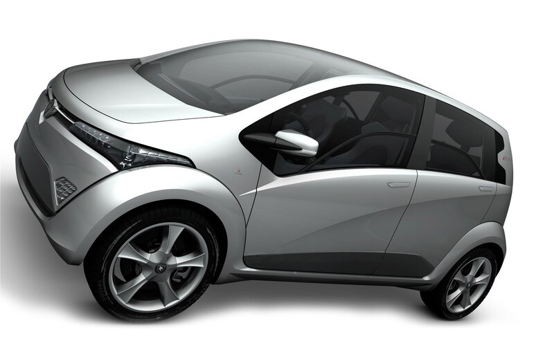 silver compact electric car