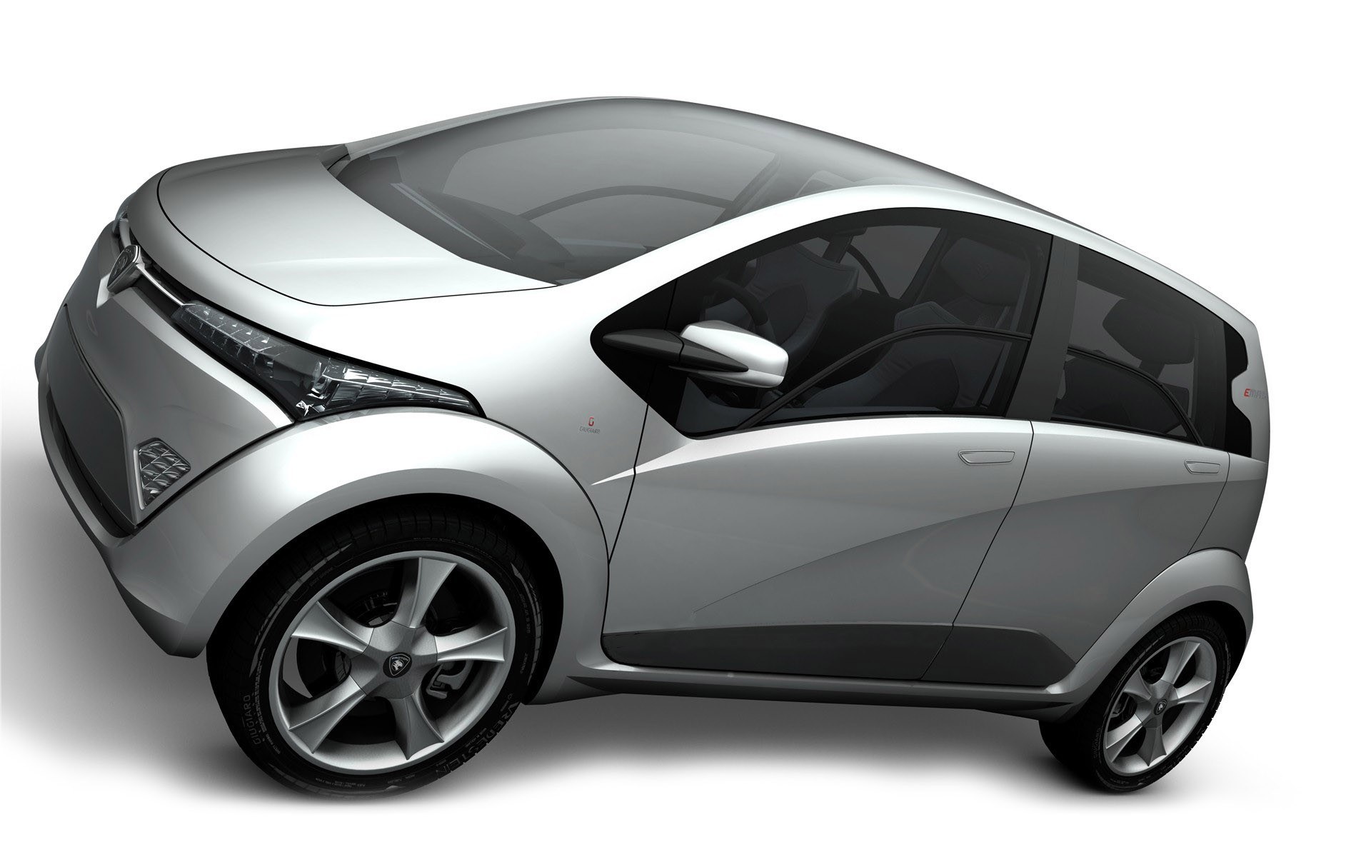silver compact electric car