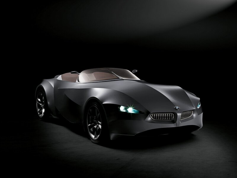 Silver Concept Car — Black, Dramatic, 3d Render, Headlights