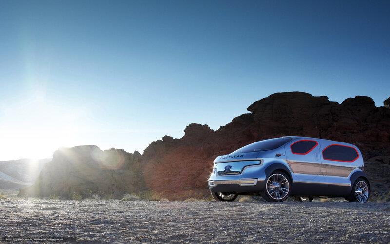 Silver Concept Car — Blue, Dramatic, Sunset