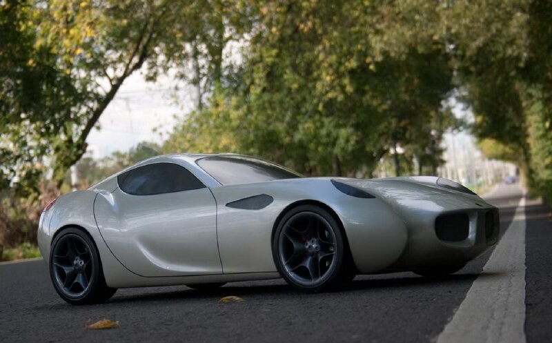 Silver Concept Car — Calm, Afternoon, 3d Render