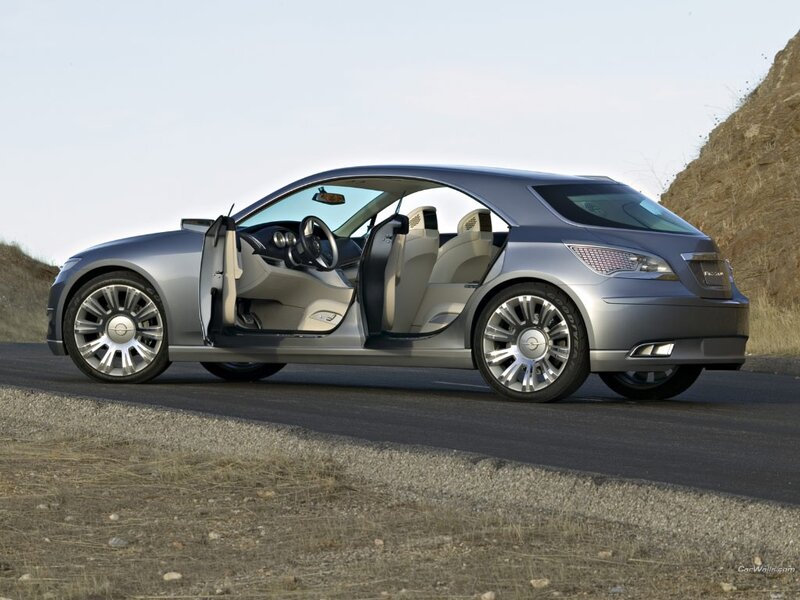 Silver Concept Car — Calm, Afternoon, Photograph, Car Door, Road