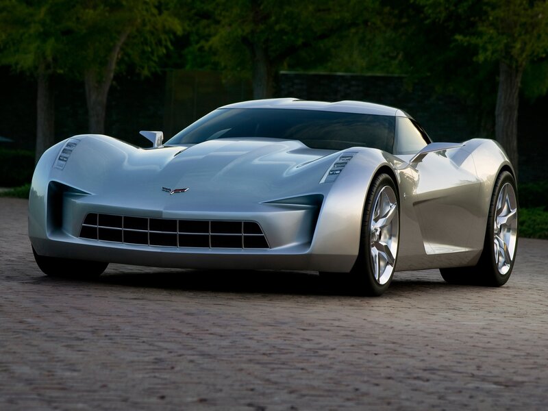 Silver Concept Car — Calm, Afternoon, Photograph, Trees, Pavement