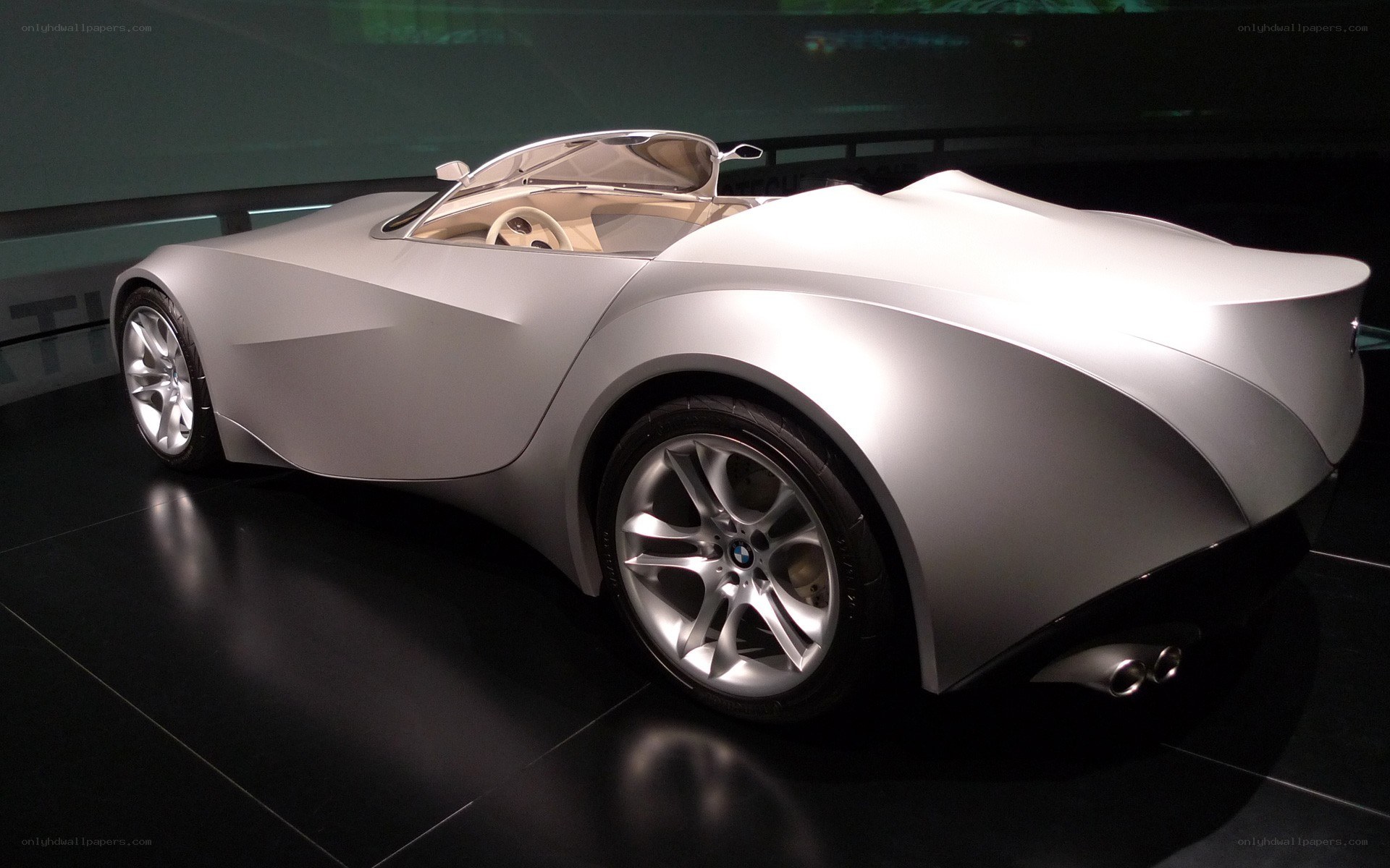 silver concept car display