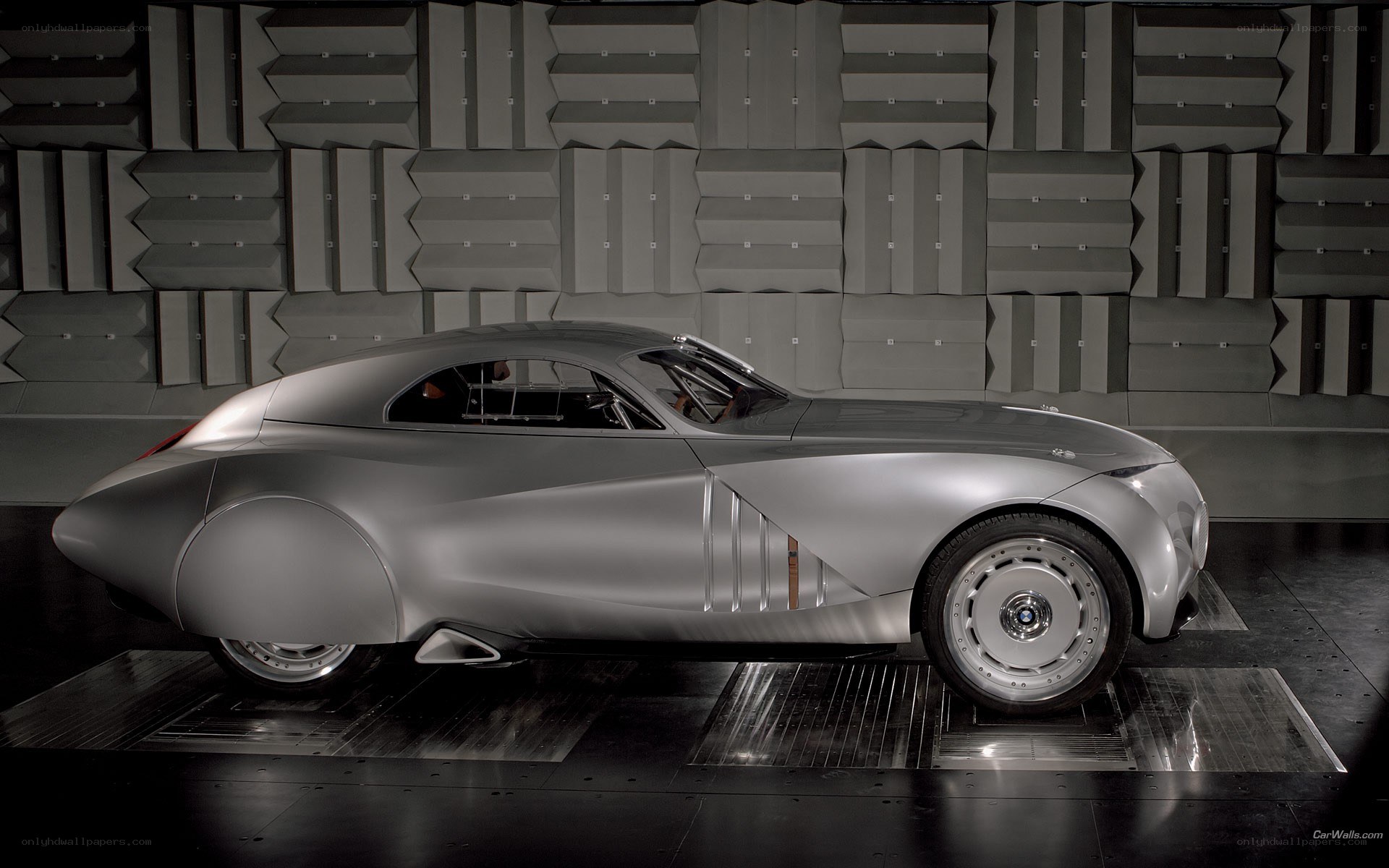 silver concept car display