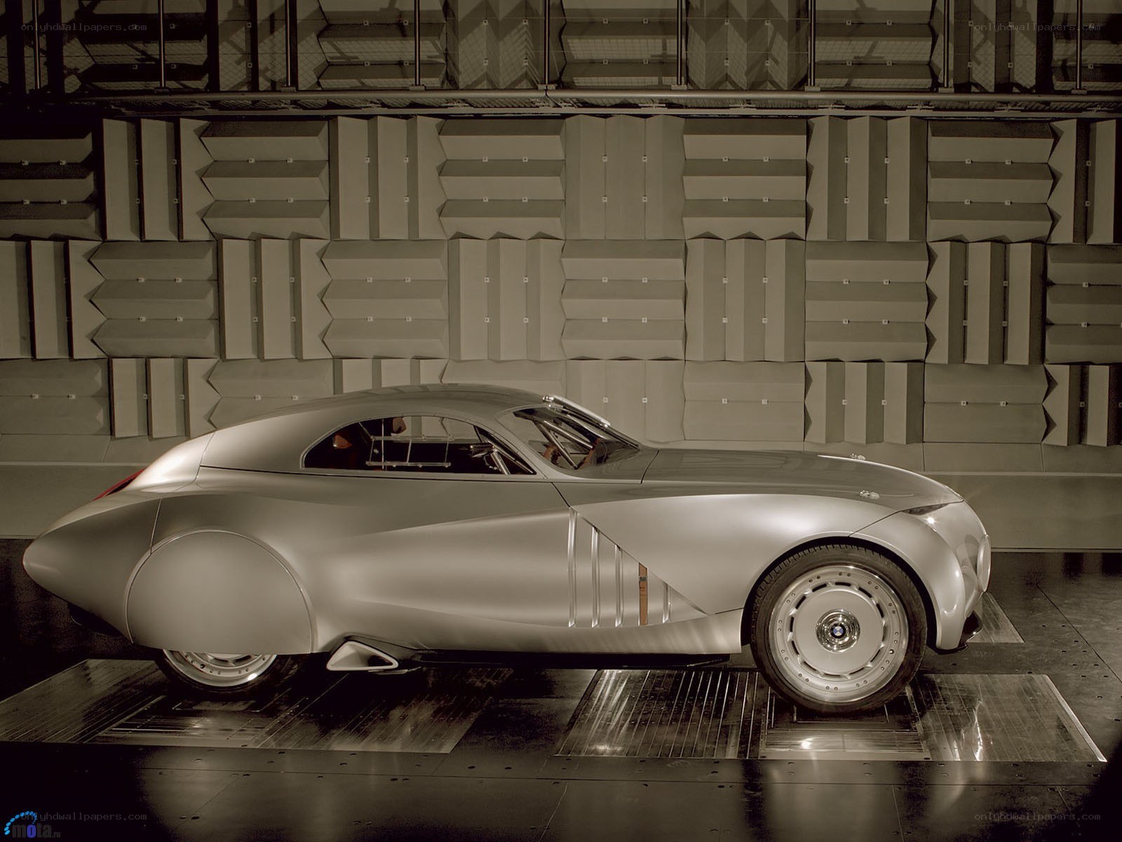 silver concept car display