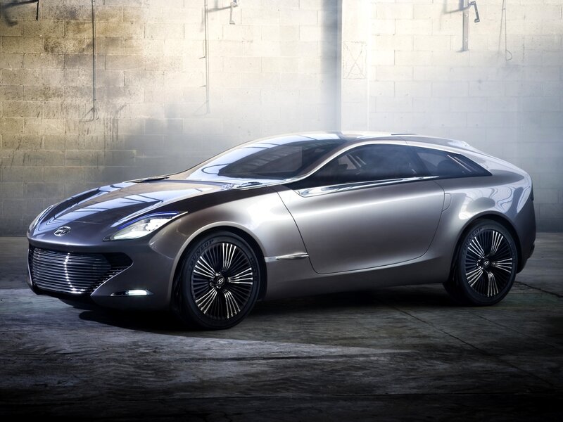 Silver Concept Car — Dramatic, 3d Render, Concrete Wall