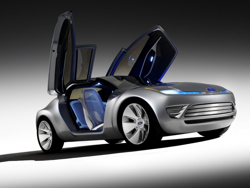 Silver Concept Car — Dramatic, 3d Render, Open Doors
