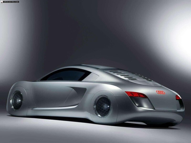 Silver Concept Car — Dramatic, 3d Render, Red Taillights