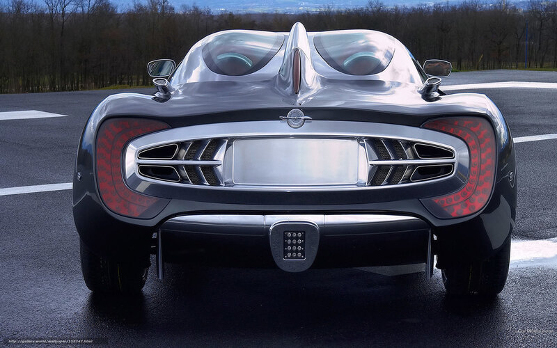 Silver Concept Car — Dramatic, 3d Render, Road